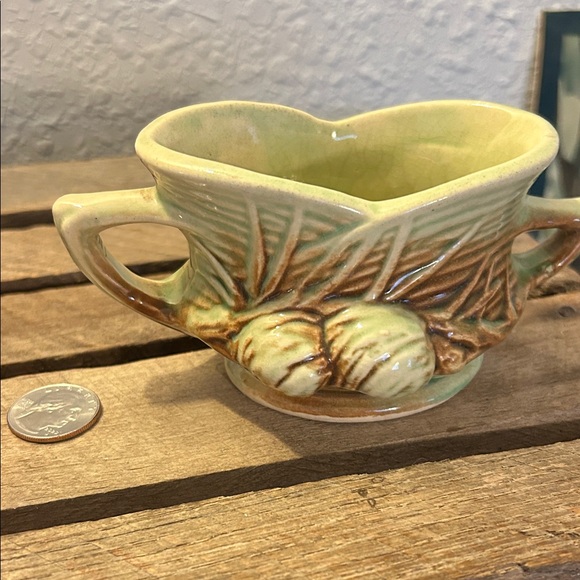 McCoy Pine Cone Design Ceramic Sugar & Creamer Set Cottage Core, Nature Core - Picture 9 of 11